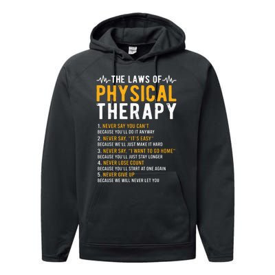 The Laws Of Physical Therapy Physical Therapist Performance Fleece Hoodie