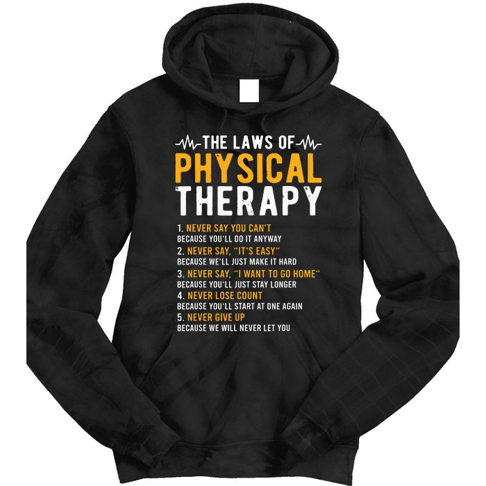 The Laws Of Physical Therapy Physical Therapist Tie Dye Hoodie