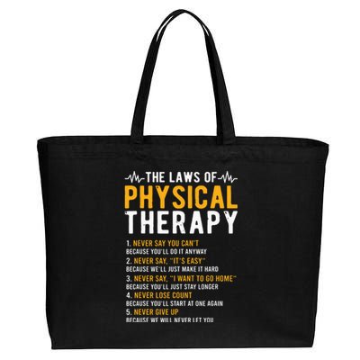 The Laws Of Physical Therapy Physical Therapist Cotton Canvas Jumbo Tote