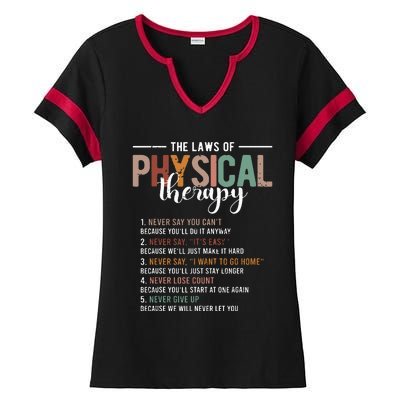 The Laws Of Physical Therapy Physical Therapist Ladies Halftime Notch Neck Tee