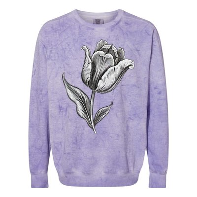 Tulips Lover On Black And White Tulip Flower Colorblast Crewneck Sweatshirt