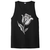 Tulips Lover On Black And White Tulip Flower PosiCharge Competitor Tank