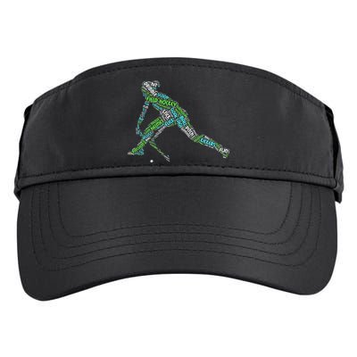 The Love Of Field Hockey Vintage Hockey Player Adult Drive Performance Visor