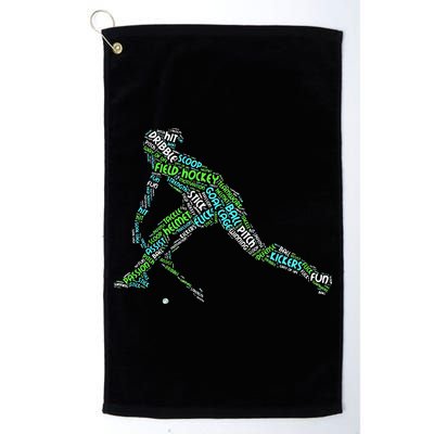 The Love Of Field Hockey Vintage Hockey Player Golf Towel