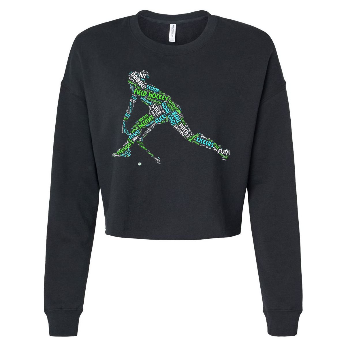 The Love Of Field Hockey Vintage Hockey Player Cropped Pullover Crew