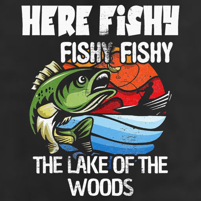 the lake of the woods Funny Fishing 7 Panel Mesh Trucker Snapback Hat