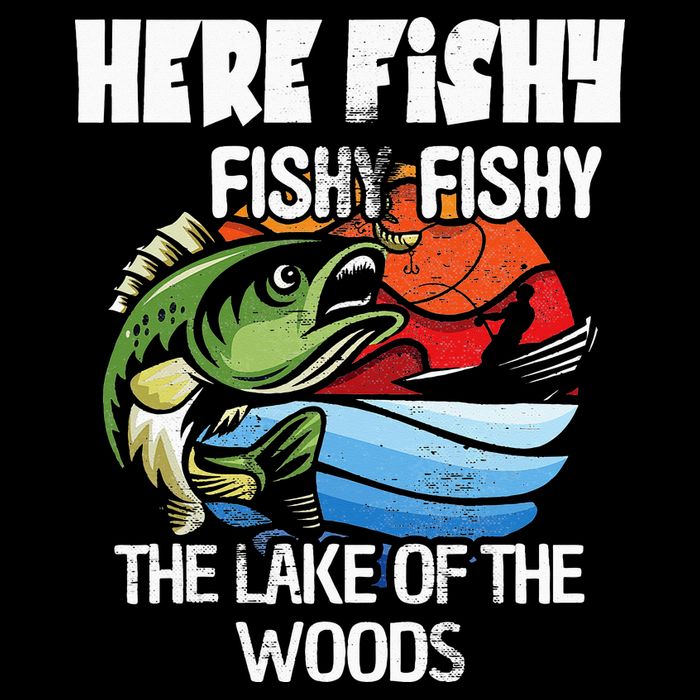 the lake of the woods Funny Fishing Button