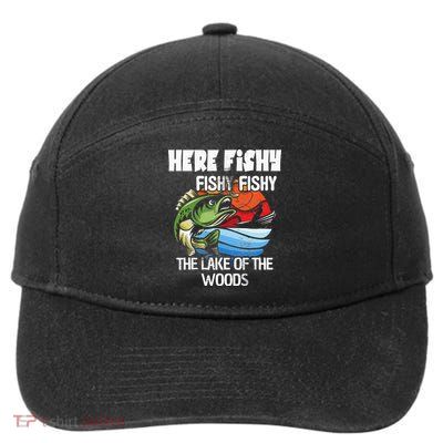 the lake of the woods Funny Fishing 7-Panel Snapback Hat
