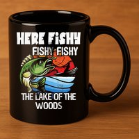 the lake of the woods Funny Fishing 11oz C Handle Ceramic Mug