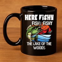 the lake of the woods Funny Fishing 11oz C Handle Ceramic Mug