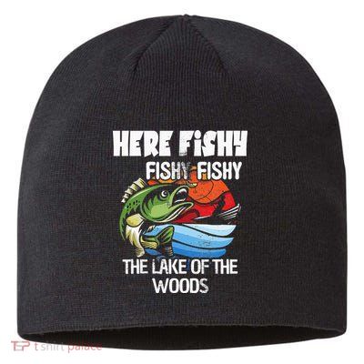 the lake of the woods Funny Fishing Sustainable Beanie