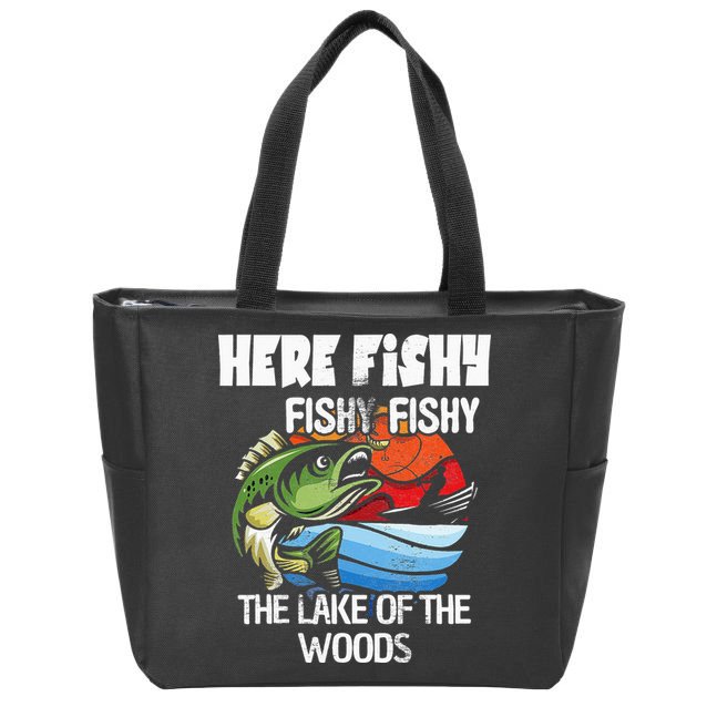 the lake of the woods Funny Fishing Zip Tote Bag