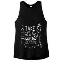 Take Life One Sip At A Time Ladies PosiCharge Tri-Blend Wicking Tank