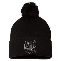 Take Life One Sip At A Time Pom Pom 12in Knit Beanie