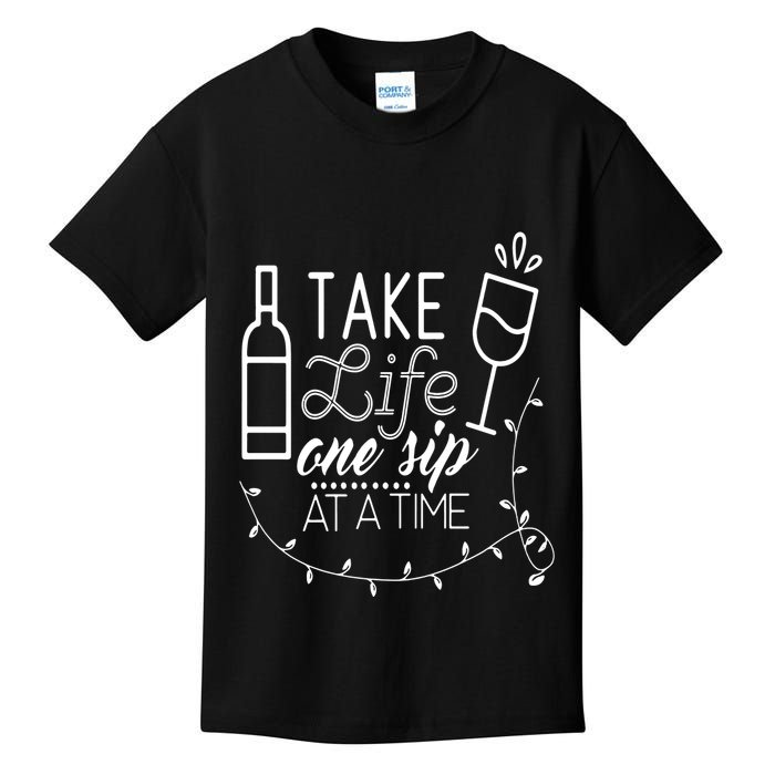 Take Life One Sip At A Time Kids T-Shirt