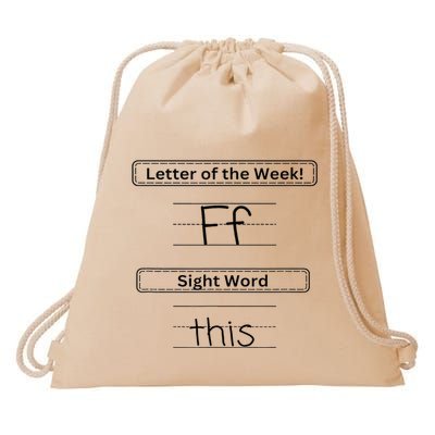 The Letter Of The Week F Sight Word This Drawstring Bag