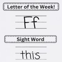 The Letter Of The Week F Sight Word This Button