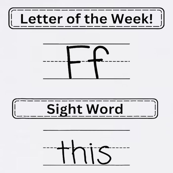The Letter Of The Week F Sight Word This Button