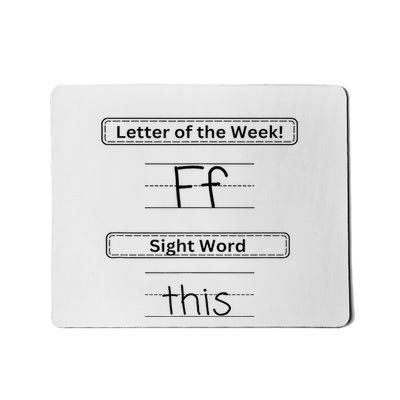 The Letter Of The Week F Sight Word This Mousepad