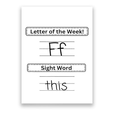 The Letter Of The Week F Sight Word This Poster