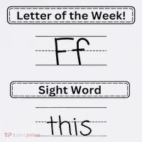 The Letter Of The Week F Sight Word This Poster