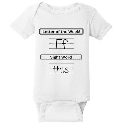 The Letter Of The Week F Sight Word This Baby Bodysuit