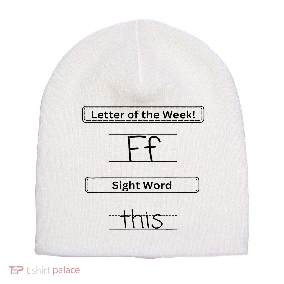 The Letter Of The Week F Sight Word This Short Acrylic Beanie