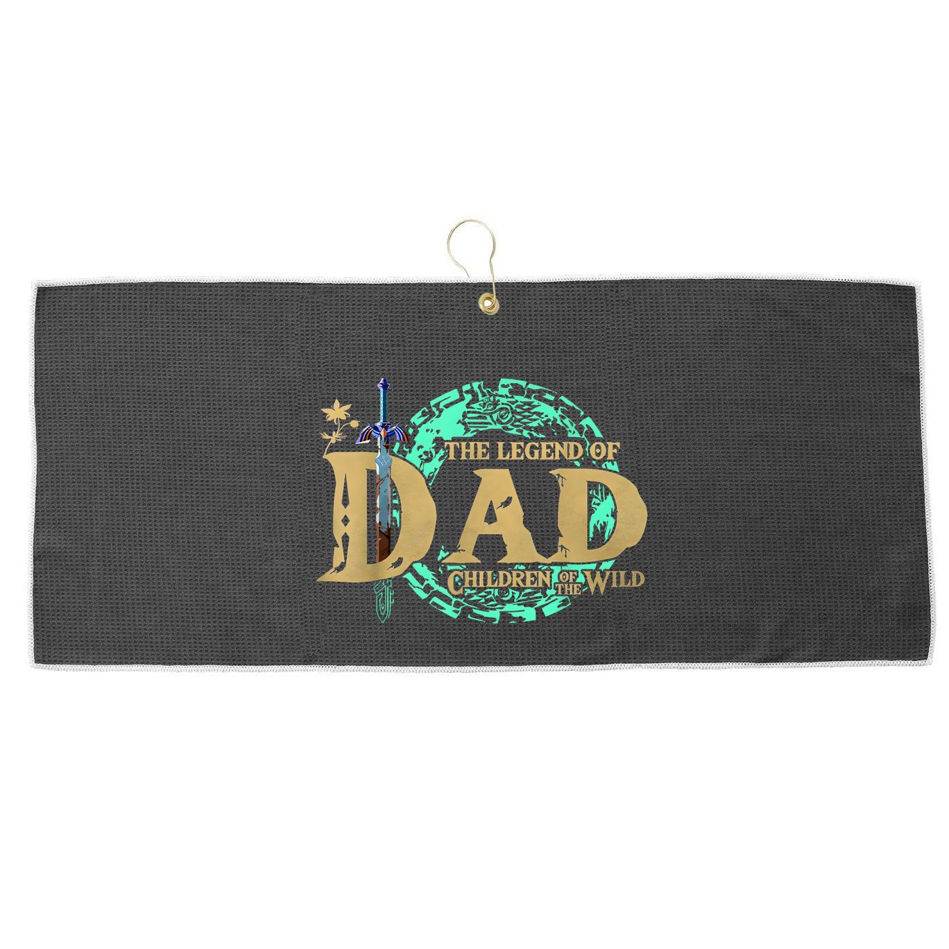The Legend Of Dad Children Of The Wild Fathers Day Large Microfiber Waffle Golf Towel