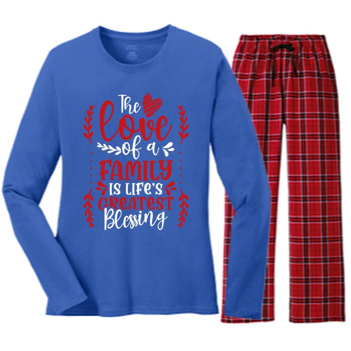 The Love Of A Family Is Life's Greatest Blessing Adoption Gift Women's Long Sleeve Flannel Pajama Set 