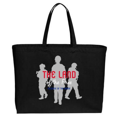 The Land Of The Free Because Of The Brave Great Gift Cotton Canvas Jumbo Tote