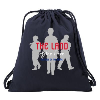 The Land Of The Free Because Of The Brave Great Gift Drawstring Bag