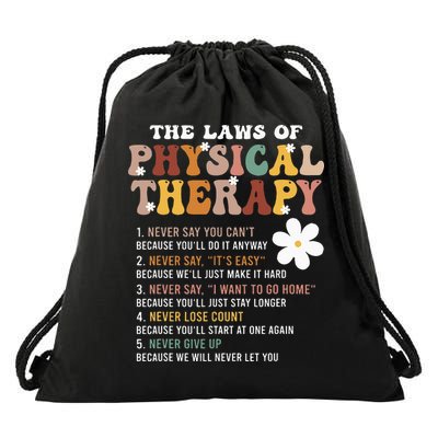 The Laws Of Physical Therapy – Physical Therapist Drawstring Bag