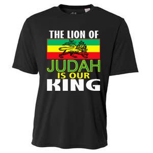 The Lion Of Judah Is Our King Jamaican Jamaican Flag Cooling Performance Crew T-Shirt