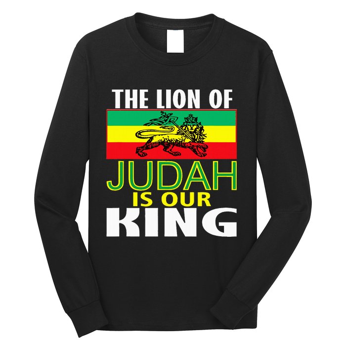 The Lion Of Judah Is Our King Jamaican Jamaican Flag Long Sleeve Shirt