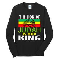 The Lion Of Judah Is Our King Jamaican Jamaican Flag Tall Long Sleeve T-Shirt