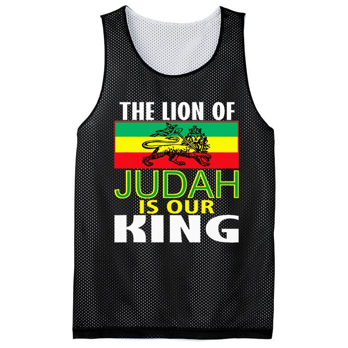 The Lion Of Judah Is Our King Jamaican Jamaican Flag Mesh Reversible Basketball Jersey Tank