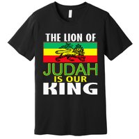 The Lion Of Judah Is Our King Jamaican Jamaican Flag Premium T-Shirt