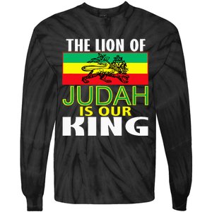 The Lion Of Judah Is Our King Jamaican Jamaican Flag Tie-Dye Long Sleeve Shirt