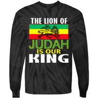 The Lion Of Judah Is Our King Jamaican Jamaican Flag Tie-Dye Long Sleeve Shirt