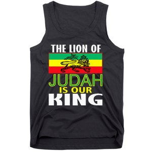 The Lion Of Judah Is Our King Jamaican Jamaican Flag Tank Top