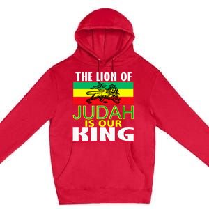 The Lion Of Judah Is Our King Jamaican Jamaican Flag Premium Pullover Hoodie