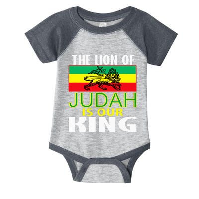 The Lion Of Judah Is Our King Jamaican Jamaican Flag Infant Baby Jersey Bodysuit