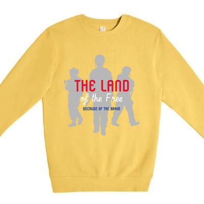 The Land Of The Free Because Of The Brave Gift Premium Crewneck Sweatshirt