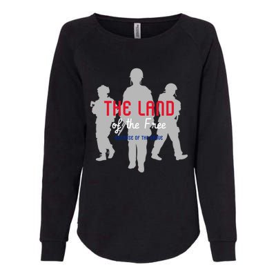 The Land Of The Free Because Of The Brave Gift Womens California Wash Sweatshirt