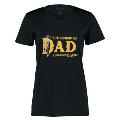 The Legend Of Dad Children Of The Wild Women's Momentum V-Neck T-Shirt