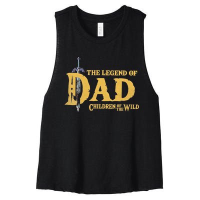 The Legend Of Dad Children Of The Wild Women's Racerback Cropped Tank