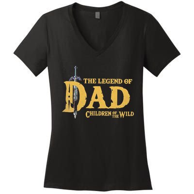 The Legend Of Dad Children Of The Wild Women's V-Neck T-Shirt