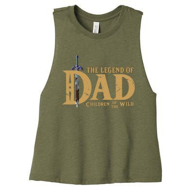 The Legend Of Dad Children Of The Wild FatherS Day Women's Racerback Cropped Tank