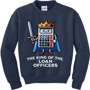 The Loan Officer King Funny Illustration Calculator Kids Sweatshirt