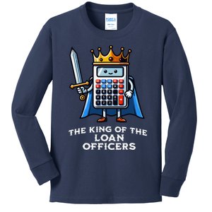 The Loan Officer King Funny Illustration Calculator Kids Long Sleeve Shirt